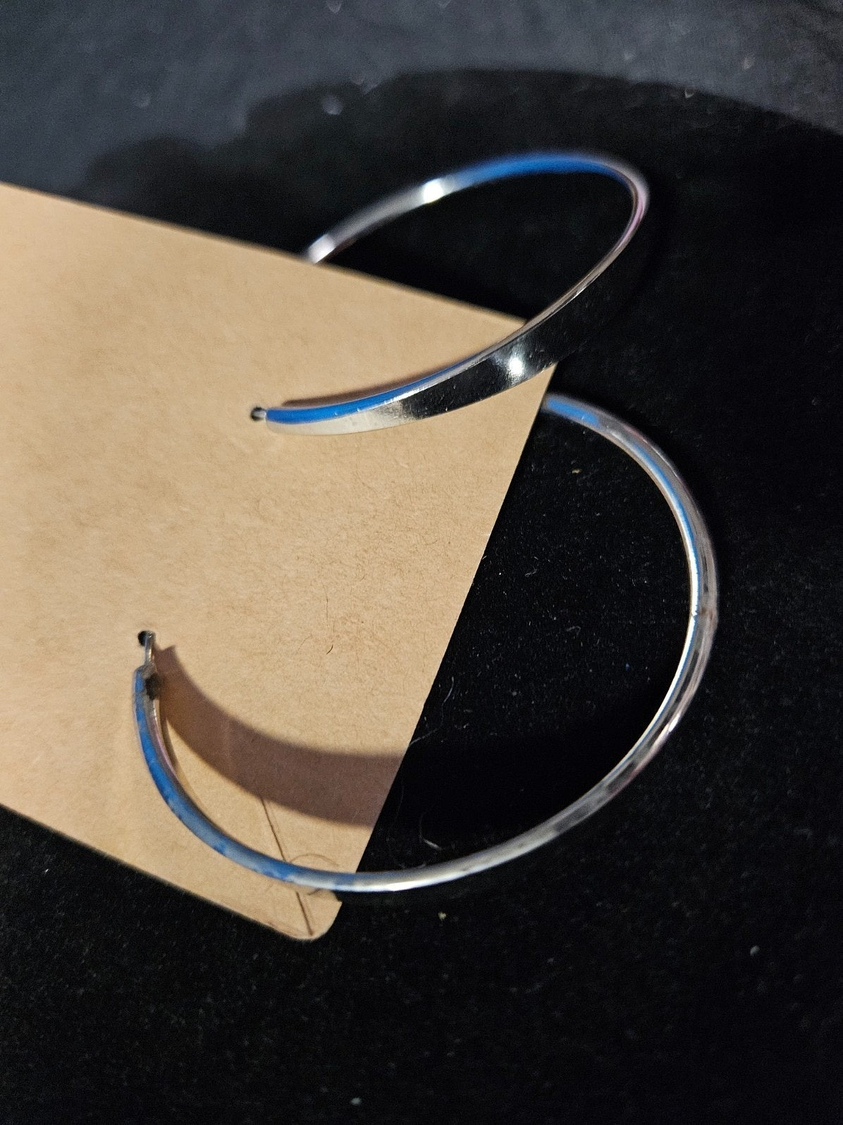 WOMEN'S LARGE STAINLESS STEEL HOOP EARRINGS GENTLY USED