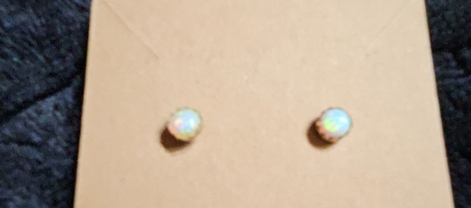 NATIVE AMERICAN NAVAJO MADE OPAL STERLING SILVER DOT STUD EARRINGS