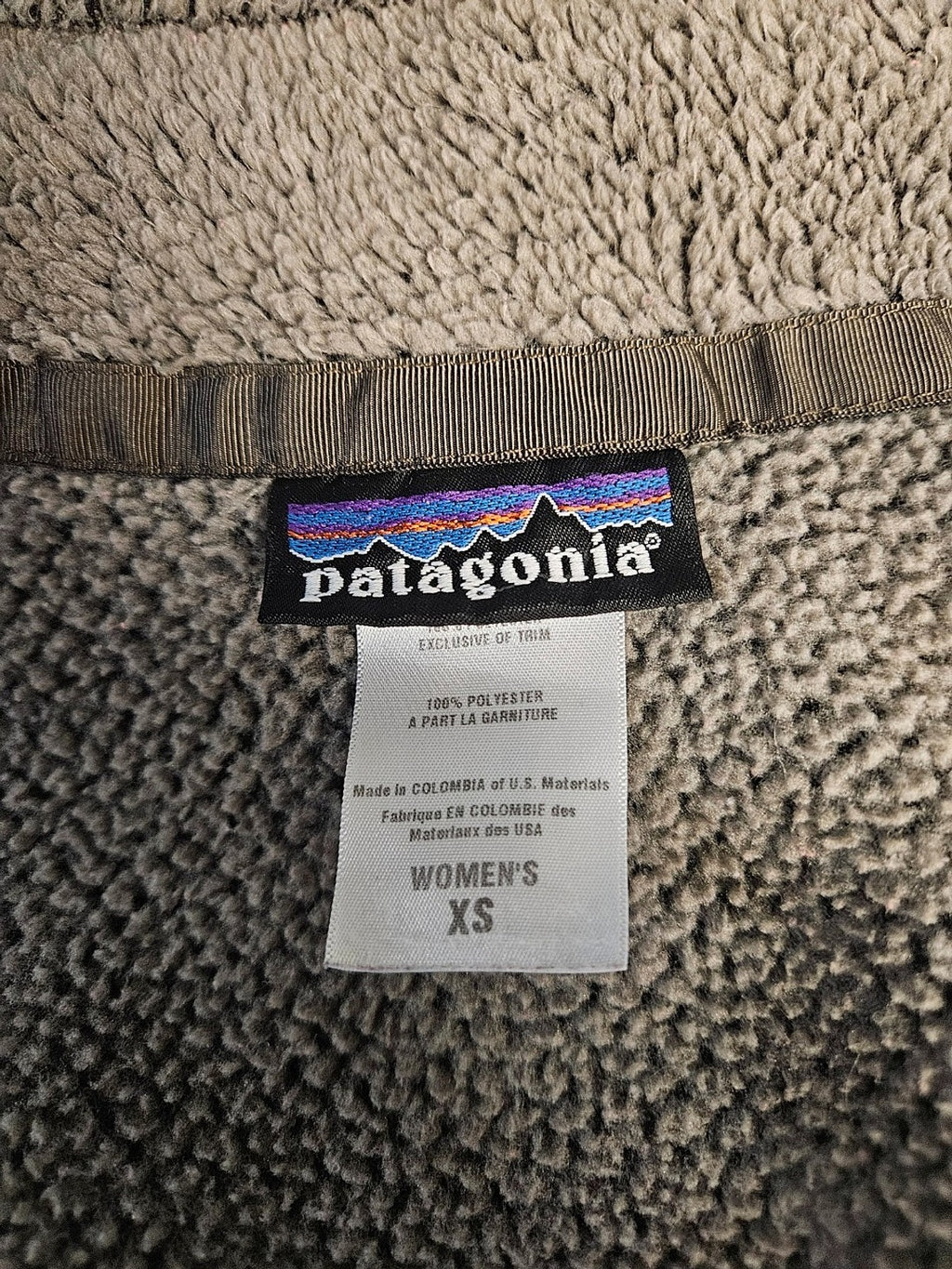 PATAGONIA WOMENS XS RETRO-XSTYLE SHERPA FLEECE ZIP UP USED