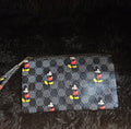 DISNEY MICKEY MOUSE FAUX LEATHER POUCH,WRISTLET,CLUTCH, COIN PURSE MINI BAG