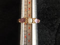 WOMEN'S SIZE 7 3/4 AMYTHEST, OPAL, CZ GOLD FILLED STERLING SILVER RING SOME WEAR