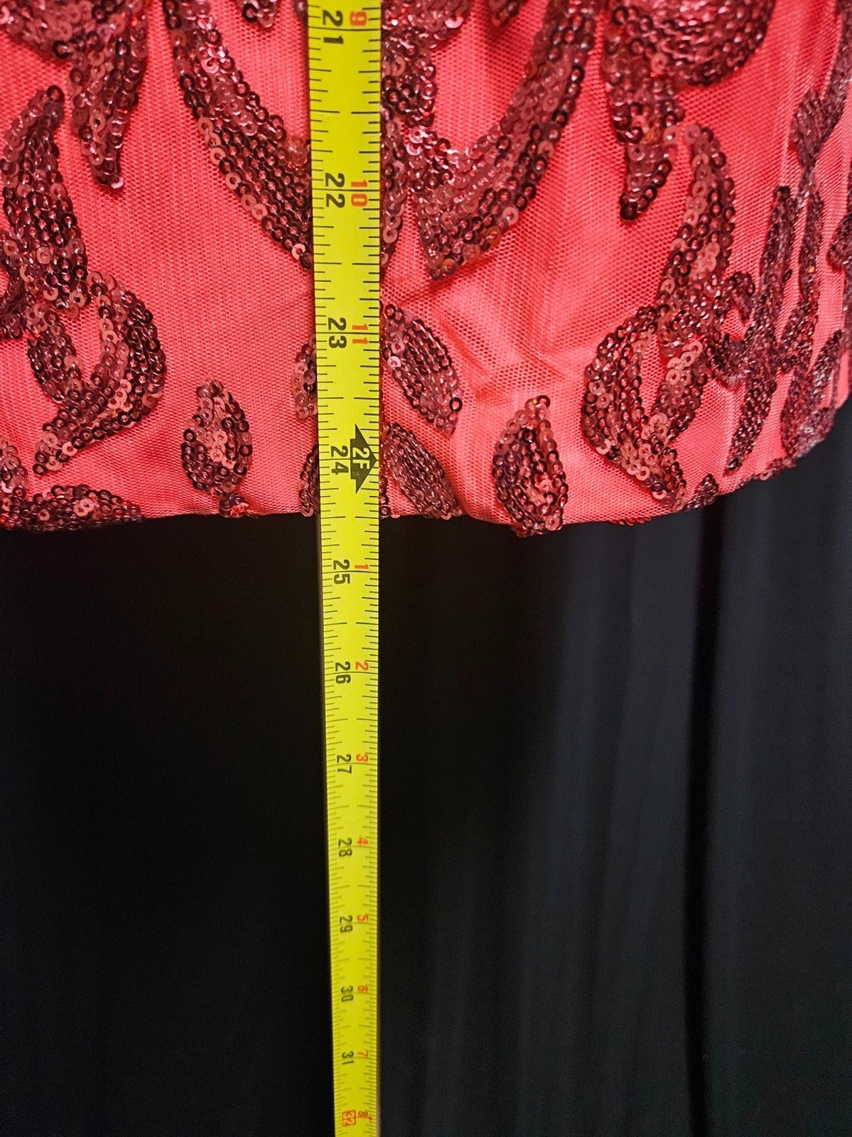SIZE M 8/10 RED/DK PINK SEQUIN SHORT CORSET COCKTAIL/PROM/FORMAL NWT