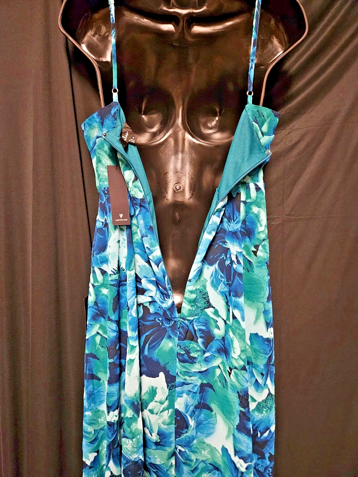 LULUS SIZE M FLORAL SPLIT HEM TANK MIDI DRESS NWT WEDDING/COCKTAIL NWT