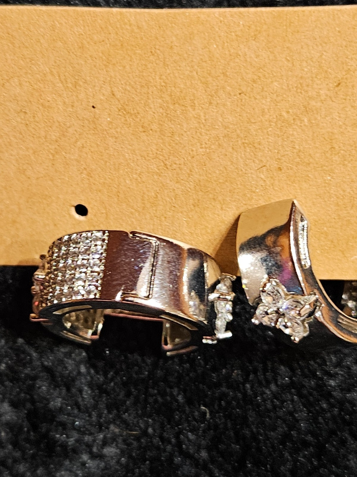 18k WHITE GOLD PLATE OVER STAINLESS CUBIC ZIRCONIA DOUBLE SIDED EARRING