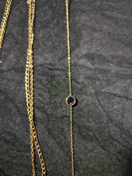 10K YELLOW GOLD PLATE OVER STAINLESS STEEL SIMULATED BLK ONYX SET