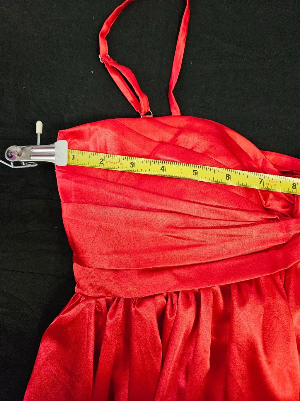 FORMAL WEAR WOMEN S RED SATIN BABYDOLL GOWN SHORT SIZE XS WILL FIT SMALL