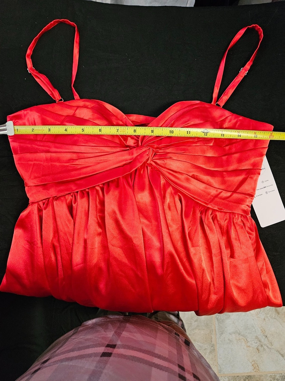 FORMAL WEAR WOMEN S RED SATIN BABYDOLL GOWN SHORT SIZE XS WILL FIT SMALL
