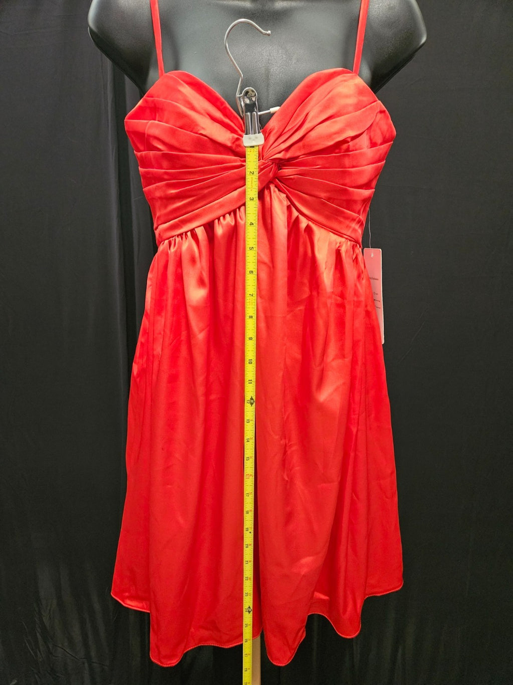 FORMAL WEAR WOMEN S RED SATIN BABYDOLL GOWN SHORT SIZE XS WILL FIT SMALL