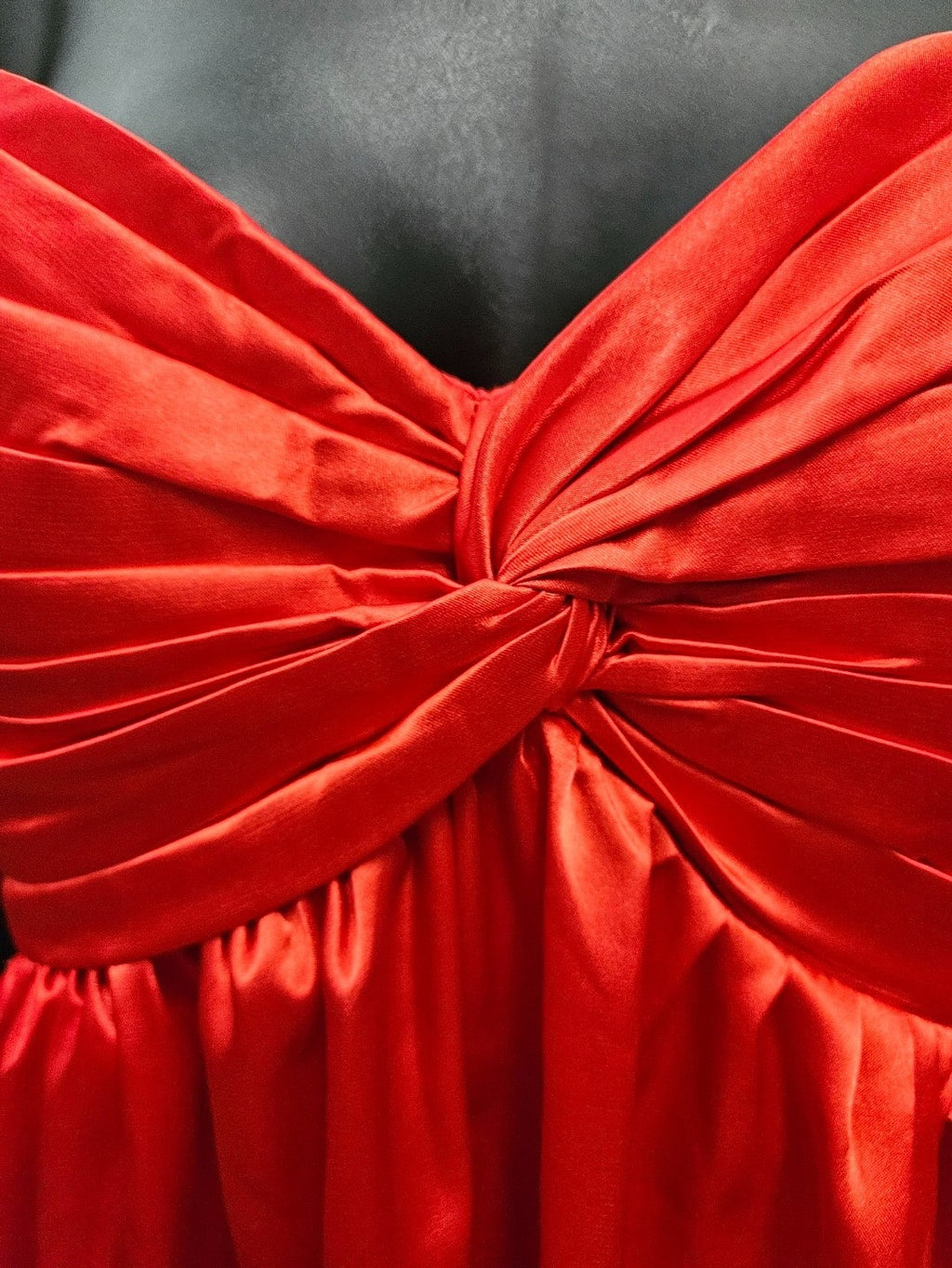 FORMAL WEAR WOMEN S RED SATIN BABYDOLL GOWN SHORT SIZE XS WILL FIT SMALL