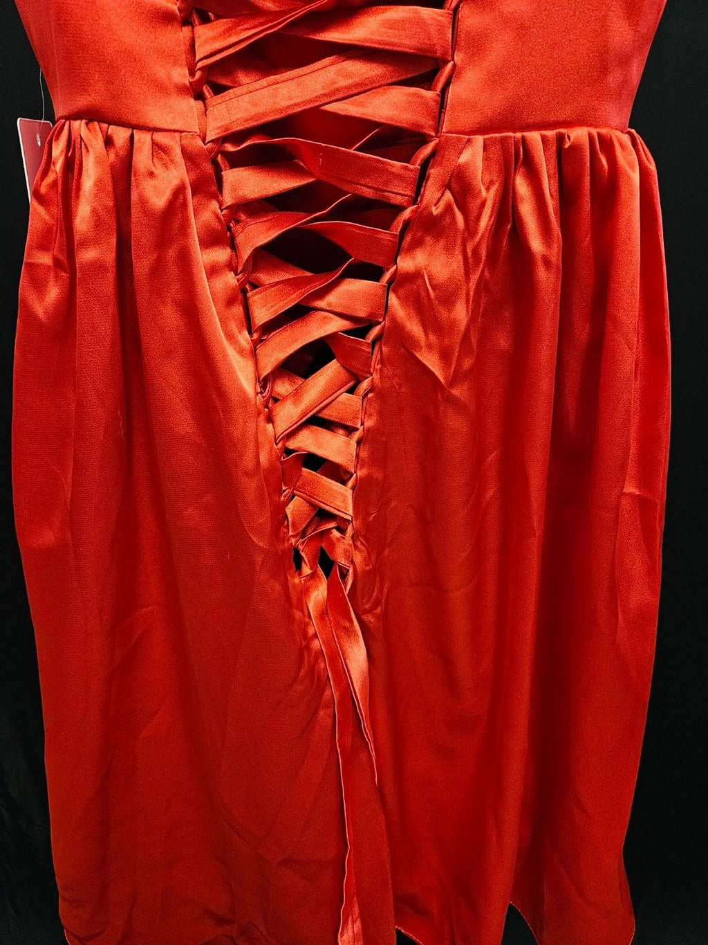 FORMAL WEAR WOMEN S RED SATIN BABYDOLL GOWN SHORT SIZE XS WILL FIT SMALL