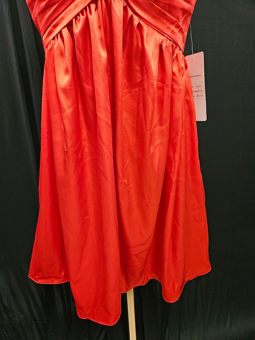 FORMAL WEAR WOMEN S RED SATIN BABYDOLL GOWN SHORT SIZE XS WILL FIT SMALL
