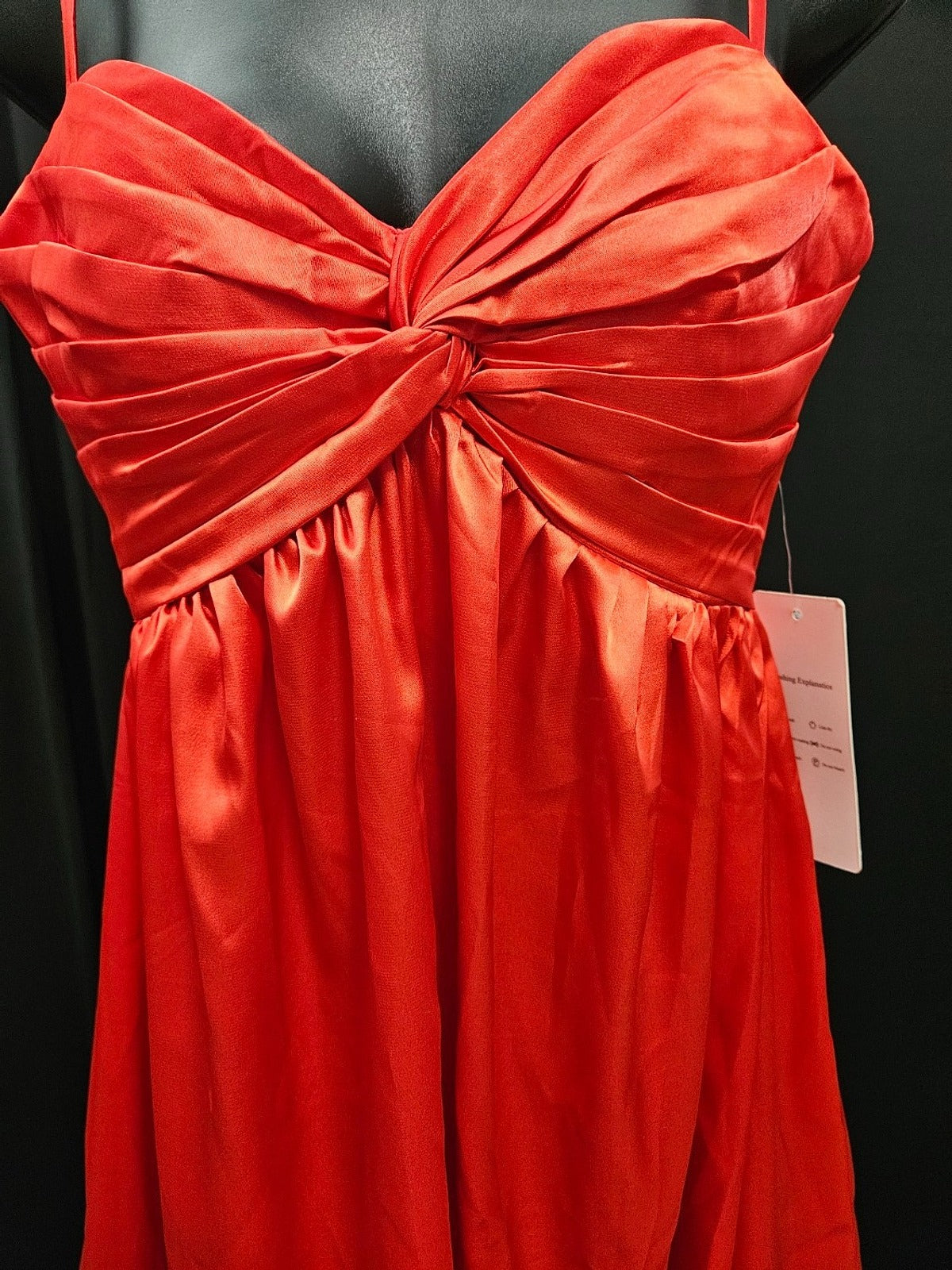 FORMAL WEAR WOMEN S RED SATIN BABYDOLL GOWN SHORT SIZE XS WILL FIT SMALL