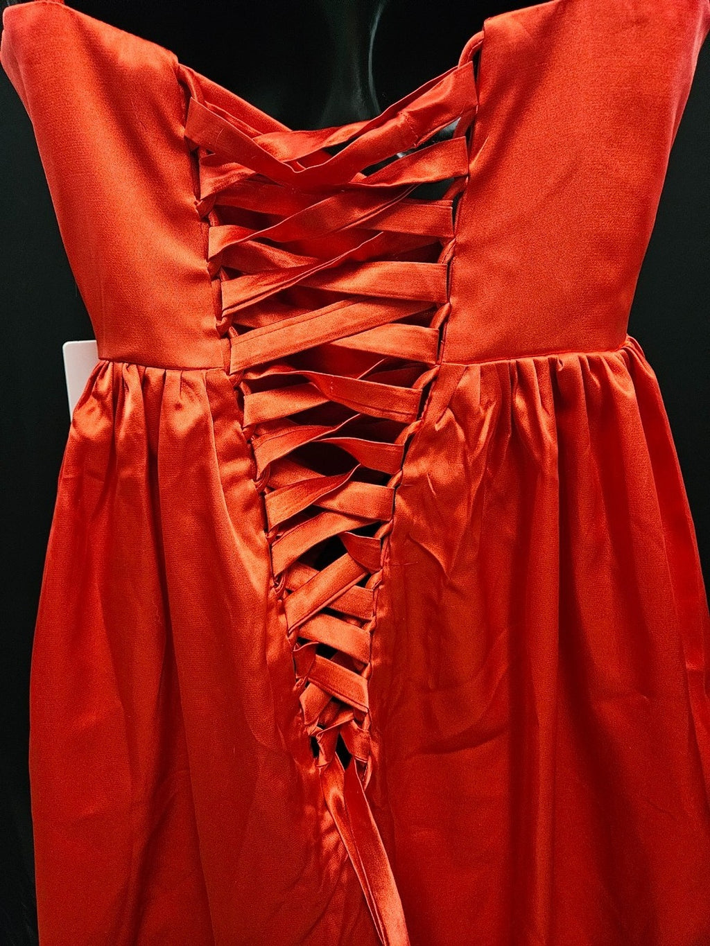 FORMAL WEAR WOMEN S RED SATIN BABYDOLL GOWN SHORT SIZE XS WILL FIT SMALL