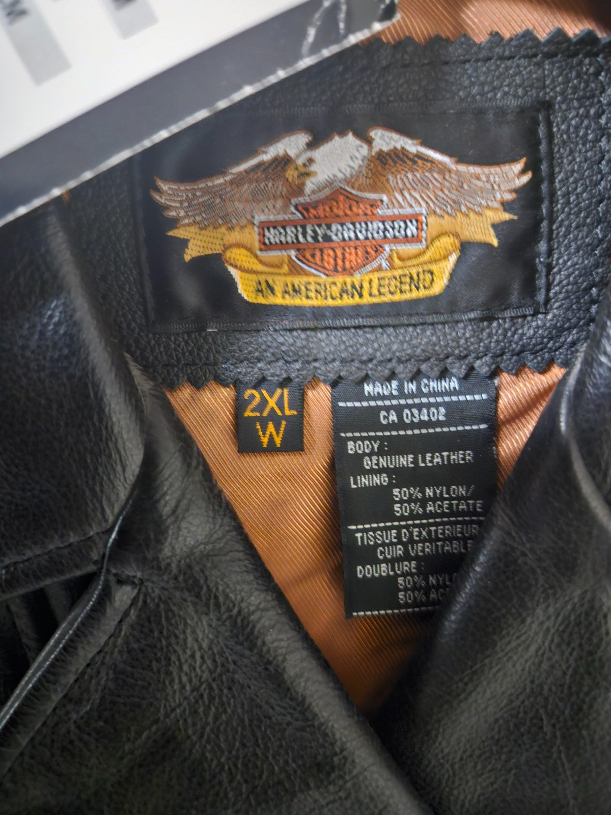 harley davidson leather jacket 2XL Youth, Small Women NWT