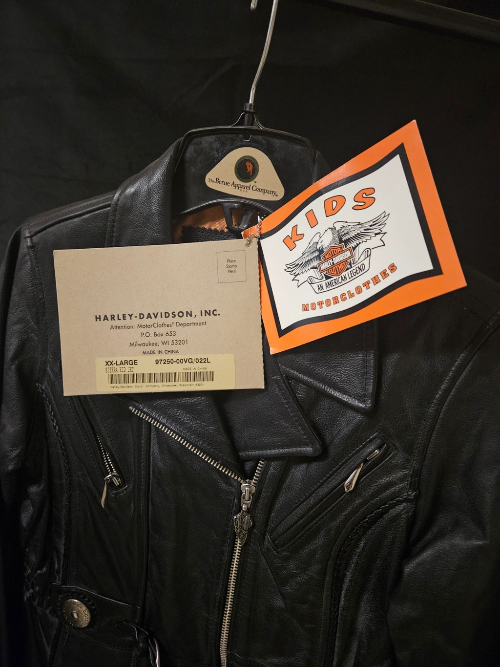 harley davidson leather jacket 2XL Youth, Small Women NWT