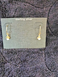 SILVER TREASURES PAW PRINT 14K YELLOW GOLD OVER SILVER DROP EARRINGS