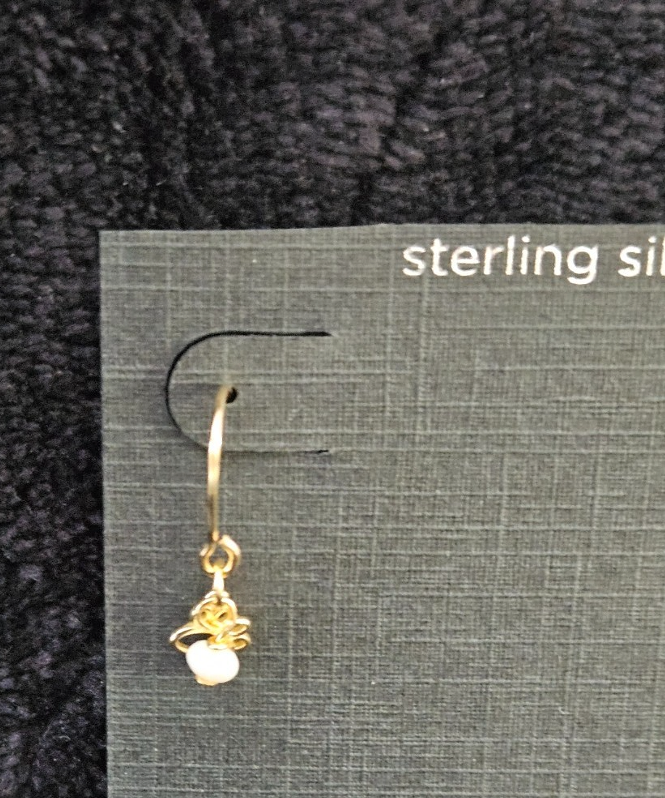 SILVER TREASURES PAW PRINT 14K YELLOW GOLD OVER SILVER DROP EARRINGS