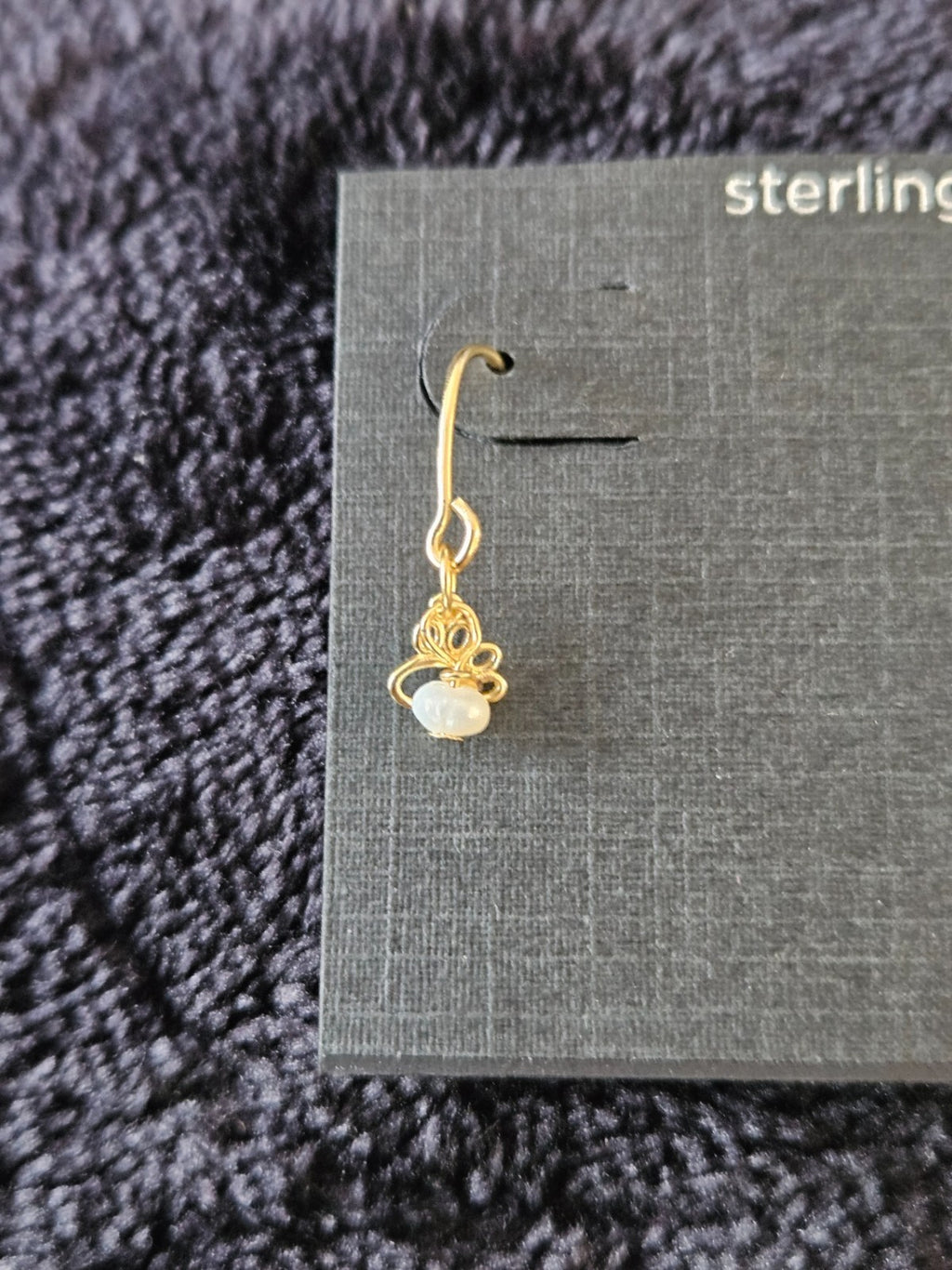 SILVER TREASURES PAW PRINT 14K YELLOW GOLD OVER SILVER DROP EARRINGS