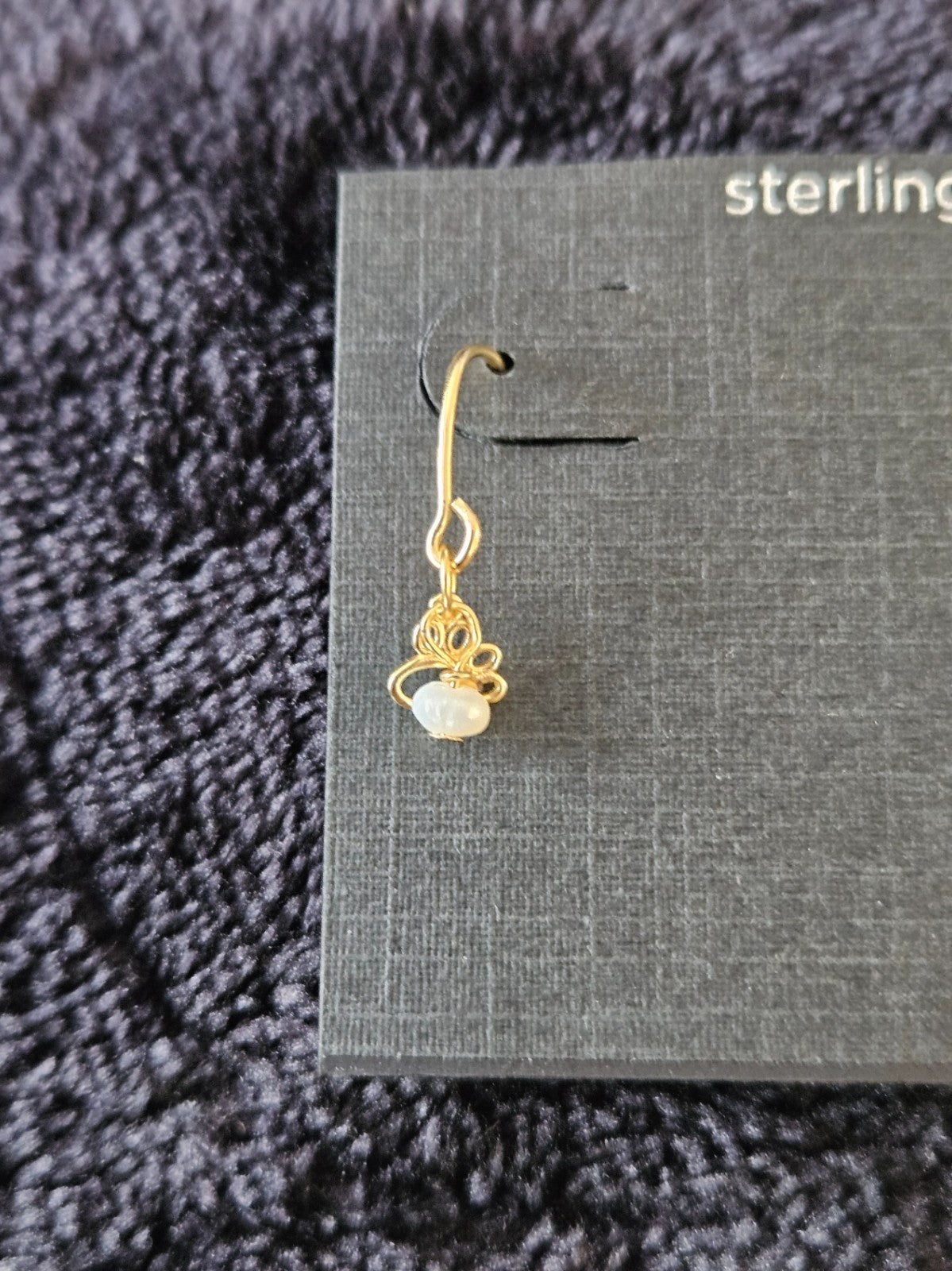 SILVER TREASURES PAW PRINT 14K YELLOW GOLD OVER SILVER DROP EARRINGS