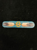 NATIVE AMERICAN OJIBWE TRIBE RAWHIDE BARRETTE PAINTED BY ALAN WHITE