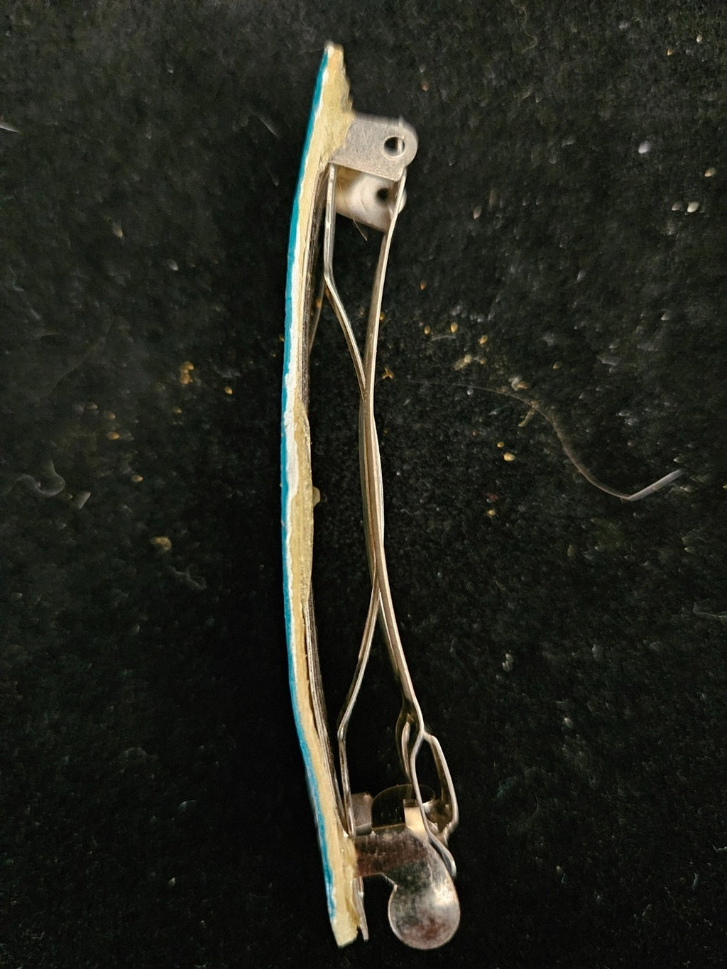 NATIVE AMERICAN OJIBWE TRIBE RAWHIDE BARRETTE PAINTED BY ALAN WHITE