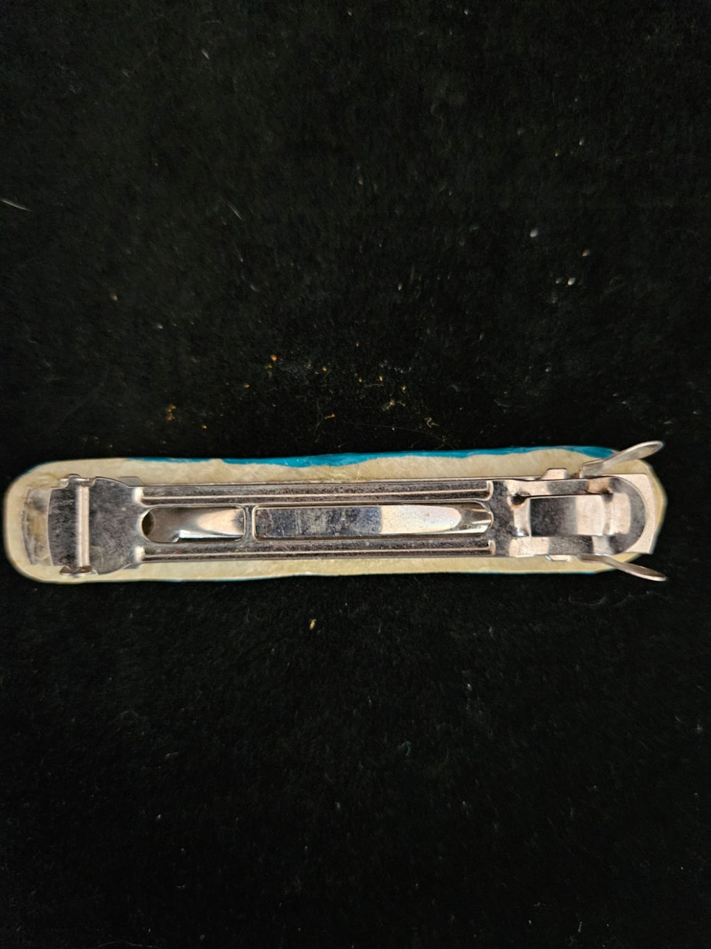 NATIVE AMERICAN OJIBWE TRIBE RAWHIDE BARRETTE PAINTED BY ALAN WHITE