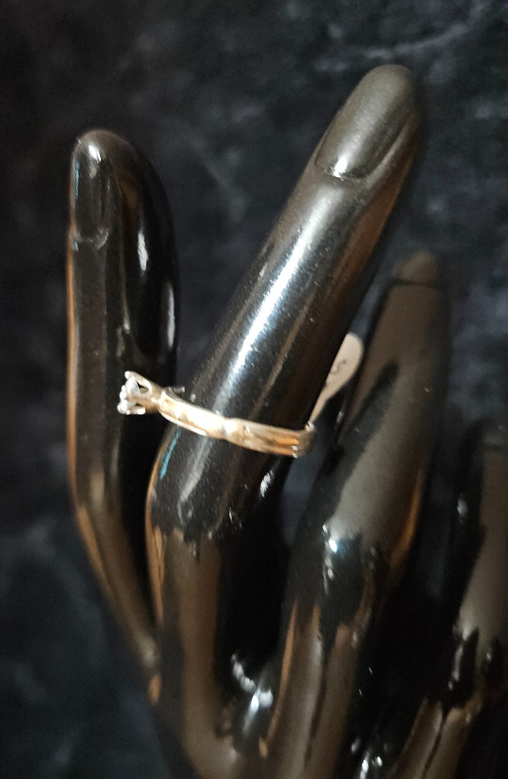 NATIVE AMERICAN MADE CZ SIZE 6 12K GOLD FILL/STERLING SILVER SOLITARE RING