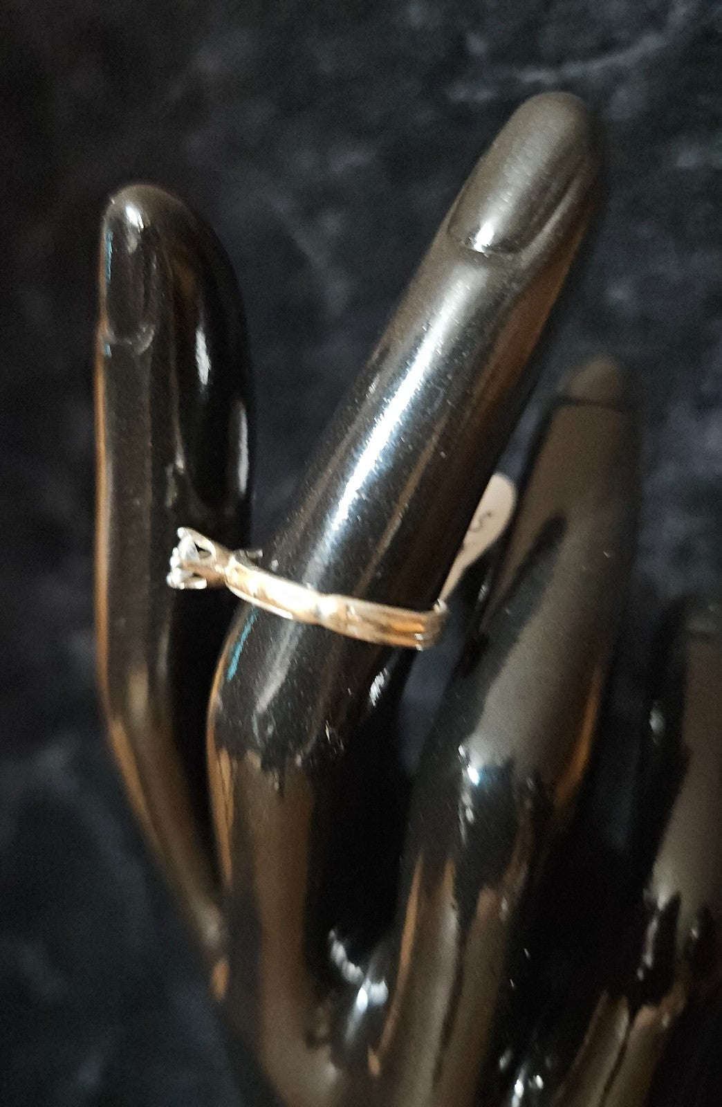 NATIVE AMERICAN MADE CZ SIZE 6 12K GOLD FILL/STERLING SILVER SOLITARE RING