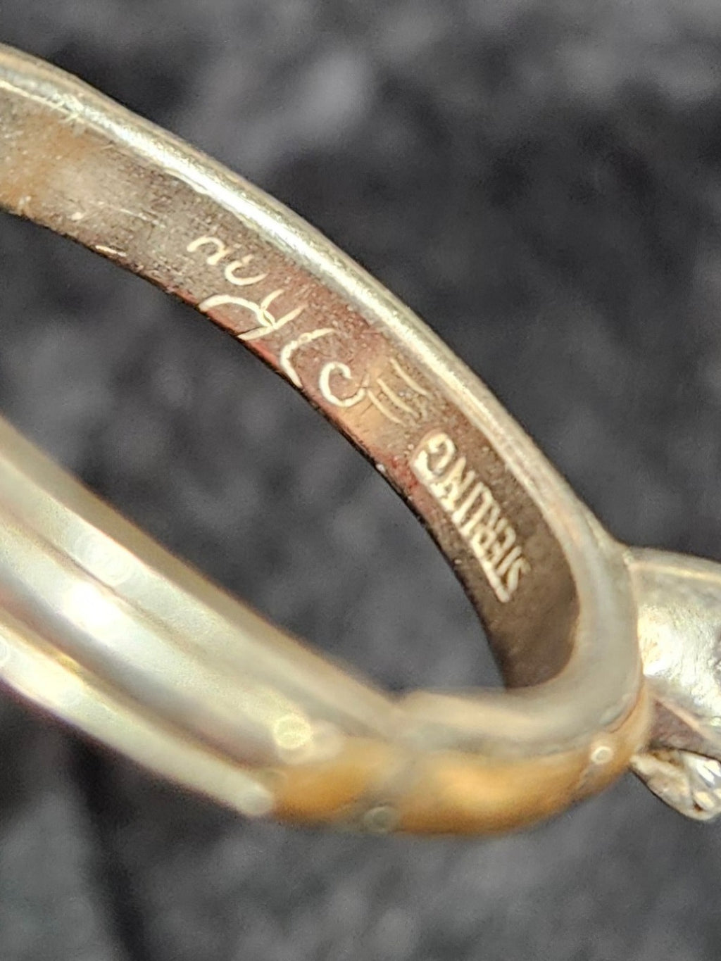 NATIVE AMERICAN MADE CZ SIZE 6 12K GOLD FILL/STERLING SILVER SOLITARE RING