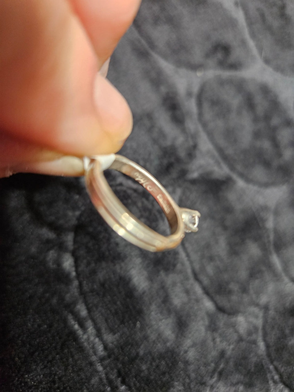 NATIVE AMERICAN MADE CZ SIZE 6 12K GOLD FILL/STERLING SILVER SOLITARE RING