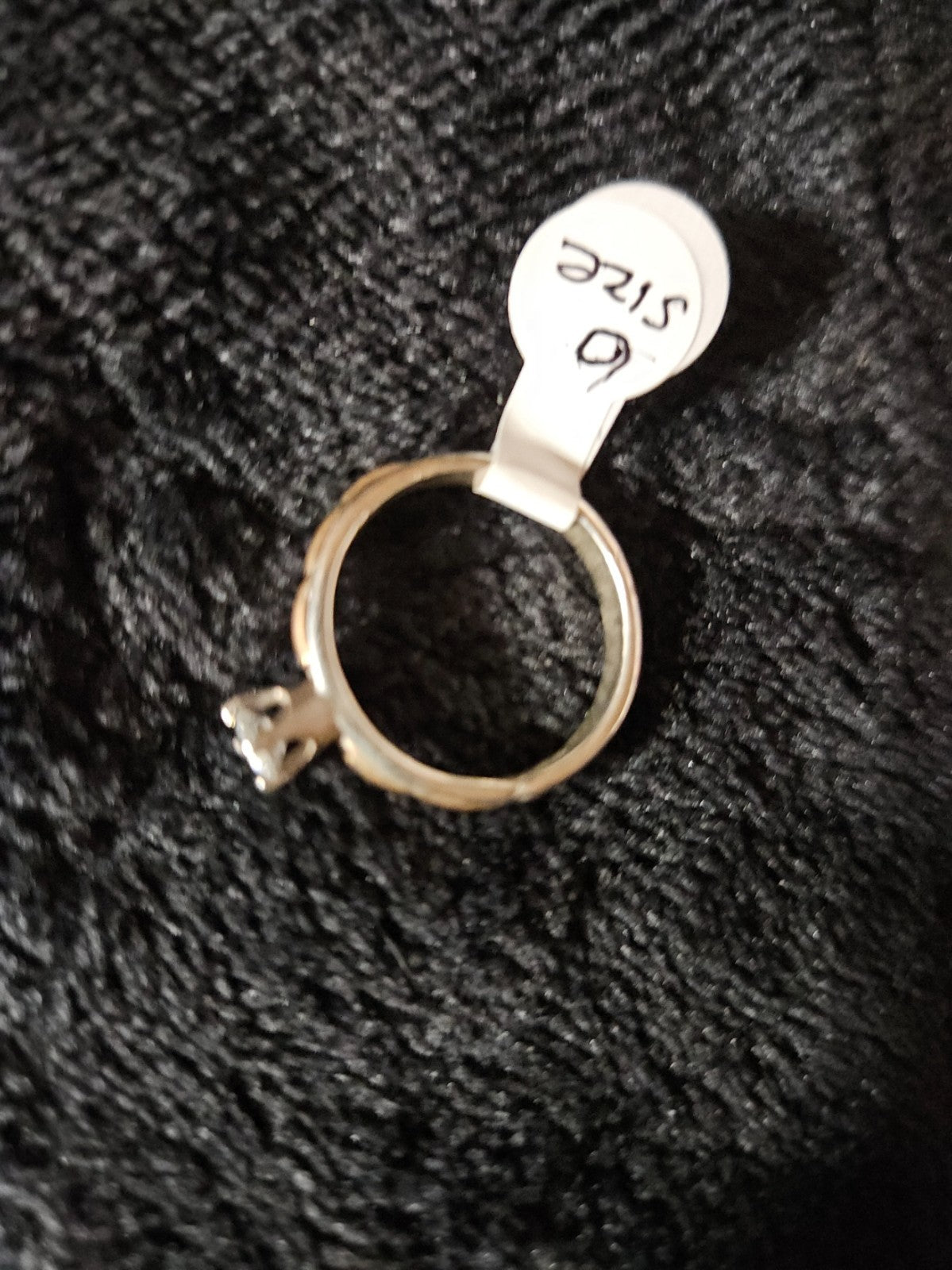 NATIVE AMERICAN MADE CZ SIZE 6 12K GOLD FILL/STERLING SILVER SOLITARE RING