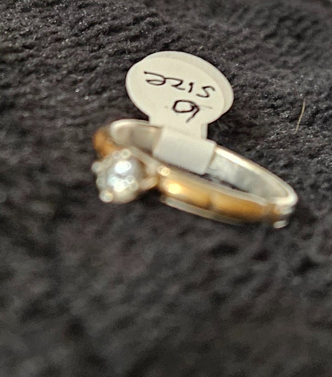 NATIVE AMERICAN MADE CZ SIZE 6 12K GOLD FILL/STERLING SILVER SOLITARE RING