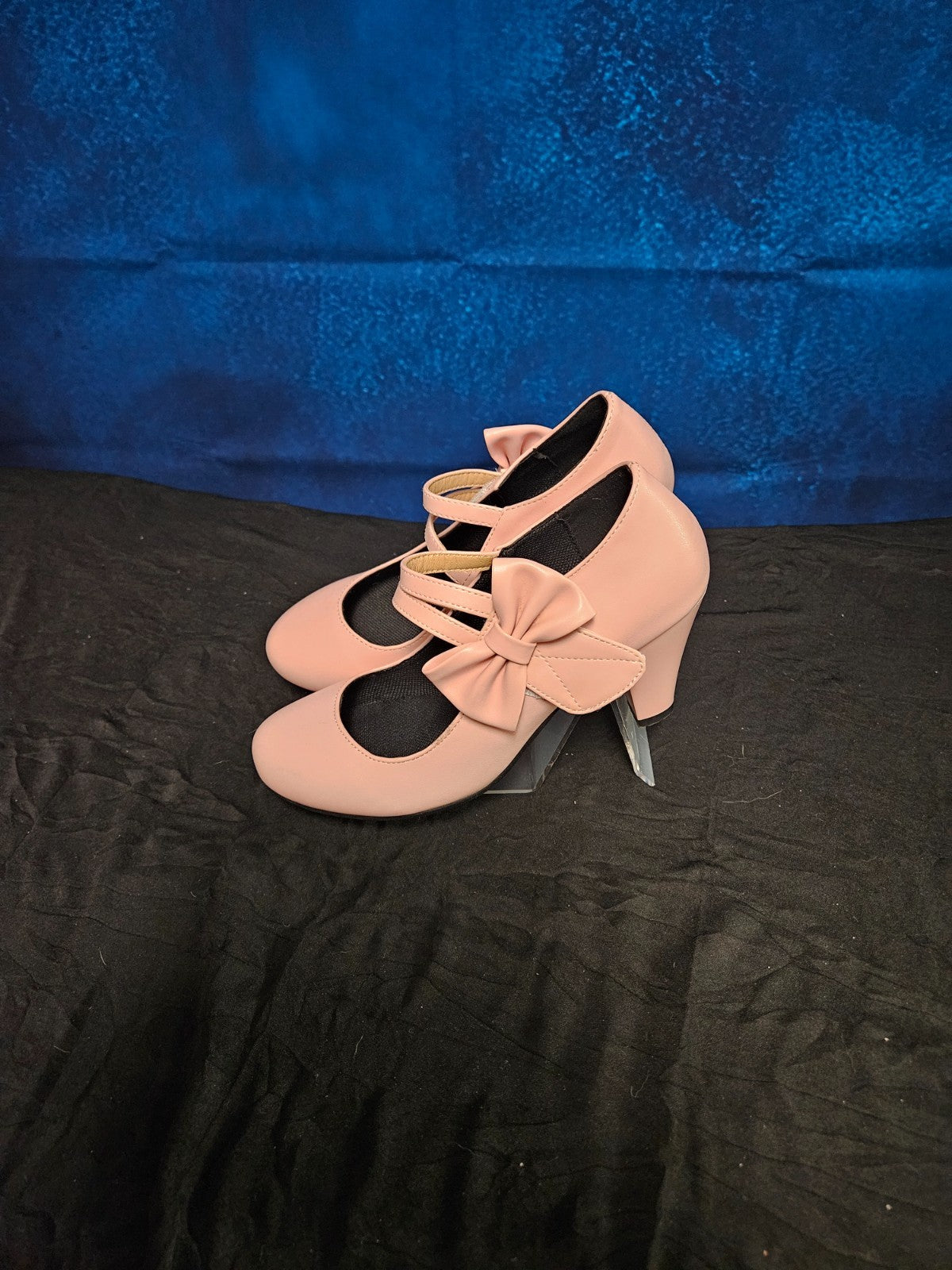 WOMEN'S SIZE 6.5 (37 EU) PINK BOW DRESS PUMP WITH HEEL UNBRANDED SUPER CUTE