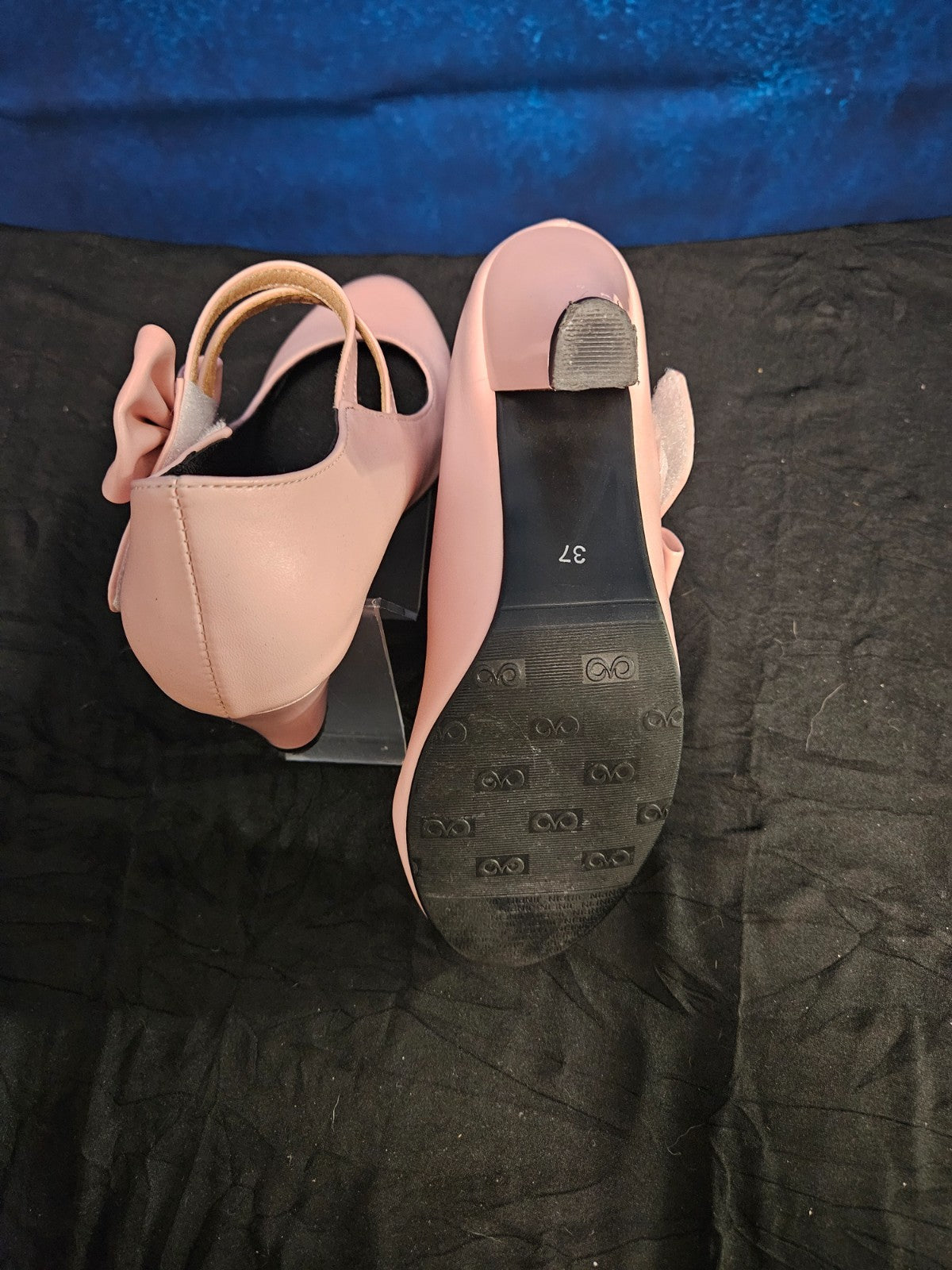 WOMEN'S SIZE 6.5 (37 EU) PINK BOW DRESS PUMP WITH HEEL UNBRANDED SUPER CUTE