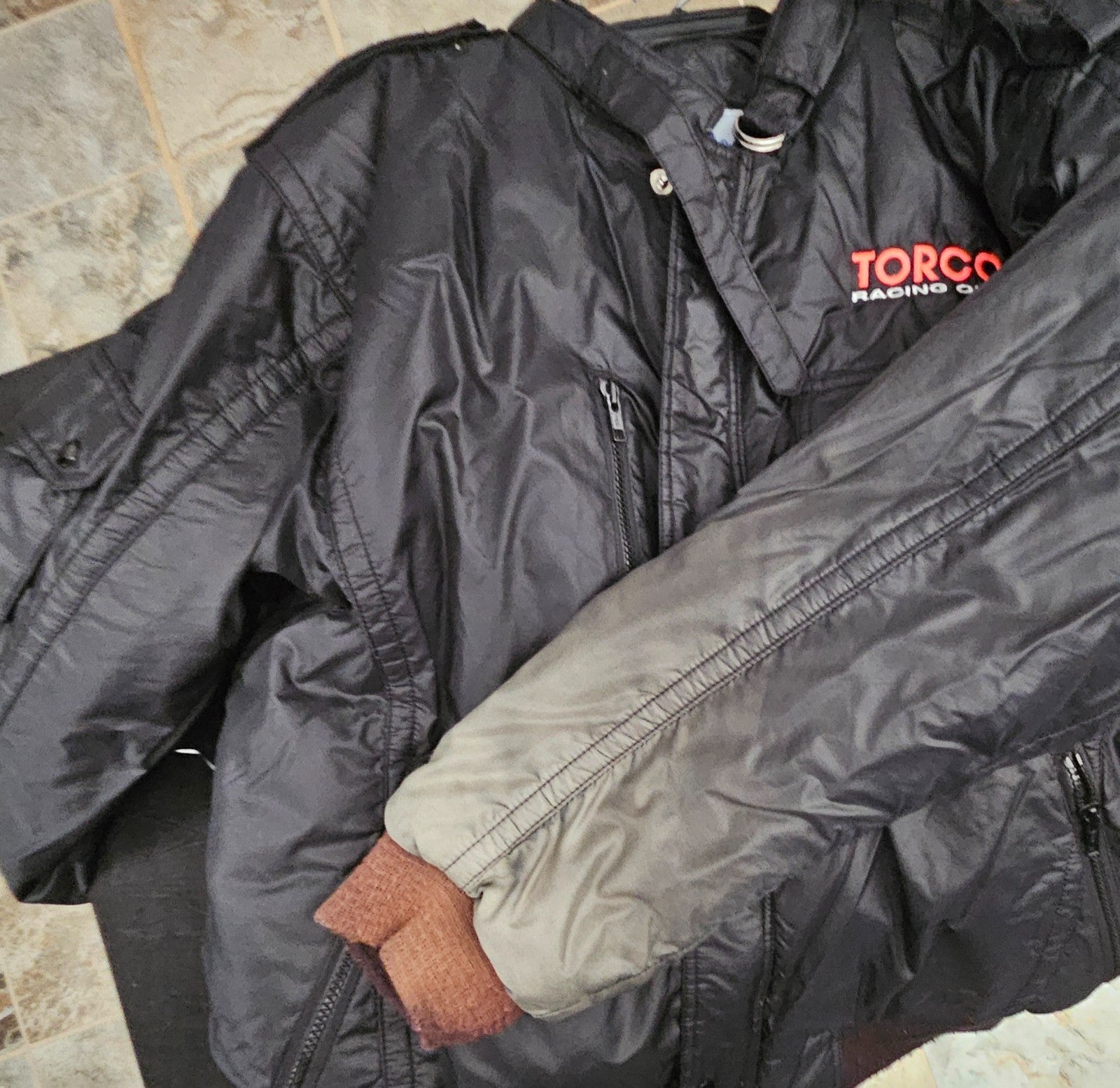 VINTAGE RARE MEN'S TORCO OIL BLACK JACKET SIZE XL PERK GIVEN TO OIL DISTRIBUTERS