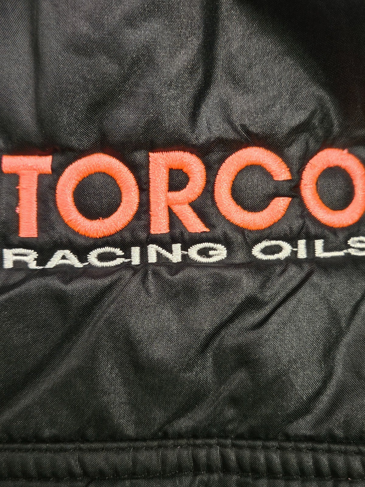 VINTAGE RARE MEN'S TORCO OIL BLACK JACKET SIZE XL PERK GIVEN TO OIL DISTRIBUTERS