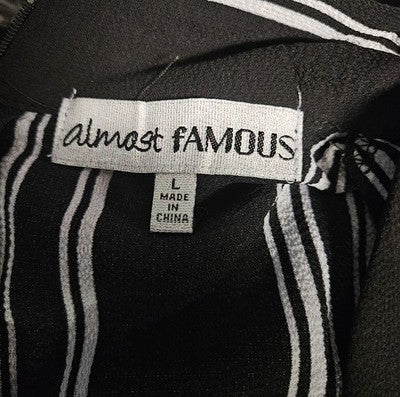 Women's Sz L Almost Famous Coat Skort/Dress Blk & Wht Striped
