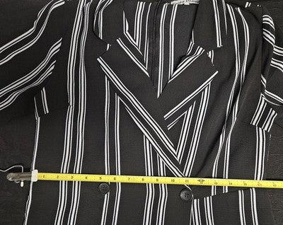 Women's Sz L Almost Famous Coat Skort/Dress Blk & Wht Striped