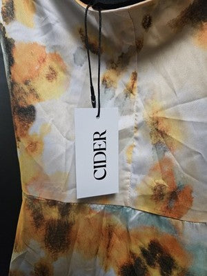 Illusion Tye Dye Midi Dress Ruched & Slit Cider XL