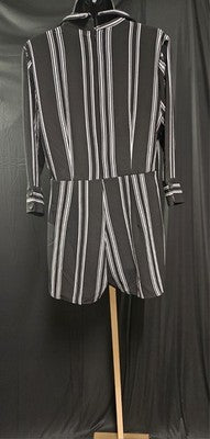 Women's Sz L Almost Famous Coat Skort/Dress Blk & Wht Striped