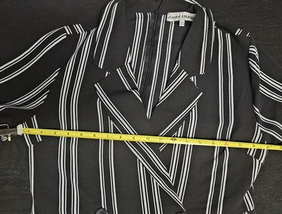 Women's Sz L Almost Famous Coat Skort/Dress Blk & Wht Striped