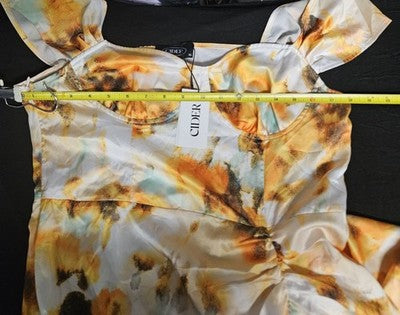 Illusion Tye Dye Midi Dress Ruched & Slit Cider XL
