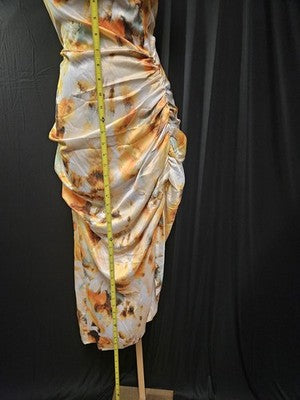 Illusion Tye Dye Midi Dress Ruched & Slit Cider XL