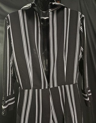Women's Sz L Almost Famous Coat Skort/Dress Blk & Wht Striped