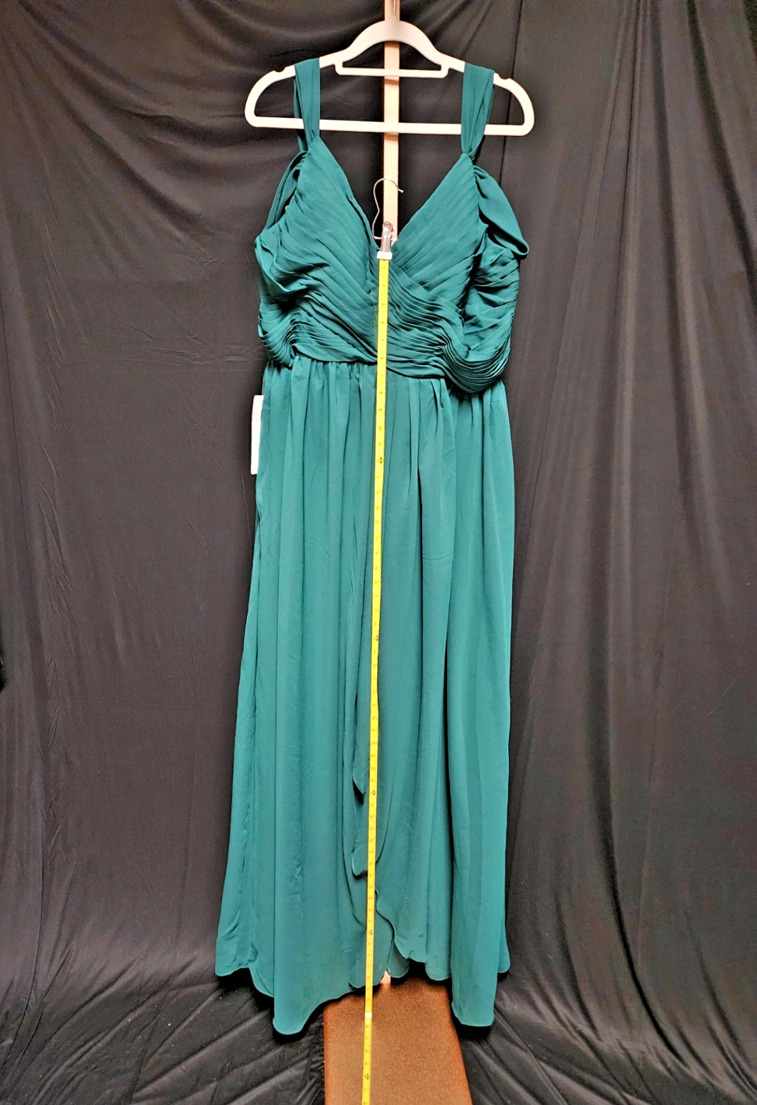 WOMEN'S SIZE 18 DARK GREEN CHIFFON OFF THE SHOULDER GOWN PROM/FORMAL NWT