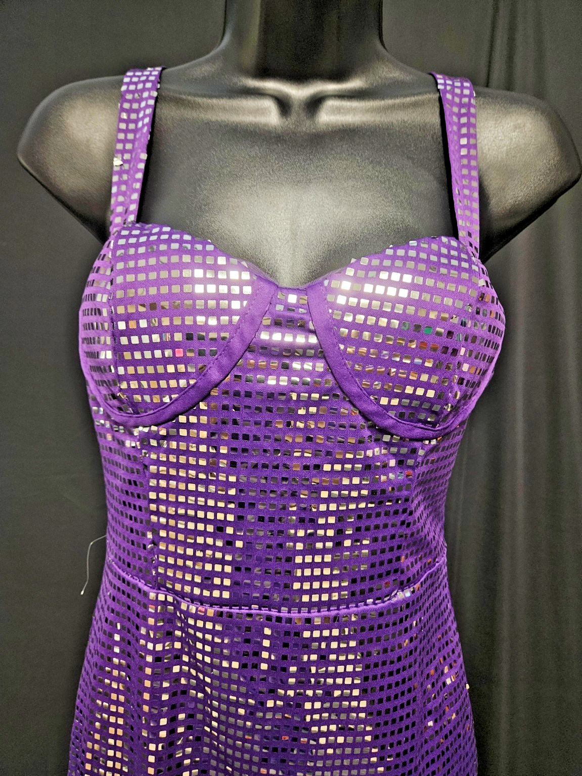 PURPLE SEQUINED SIZE 4 SHORT PROM/COCKTAIL DRESS NWOT