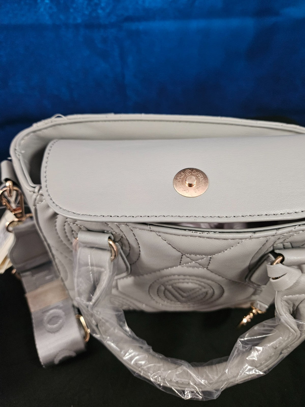 VALENTINO ORLANDI QUILTED CROSSBODY SATCHEL SMALL TOTE GRAY NEW WITH TAGS
