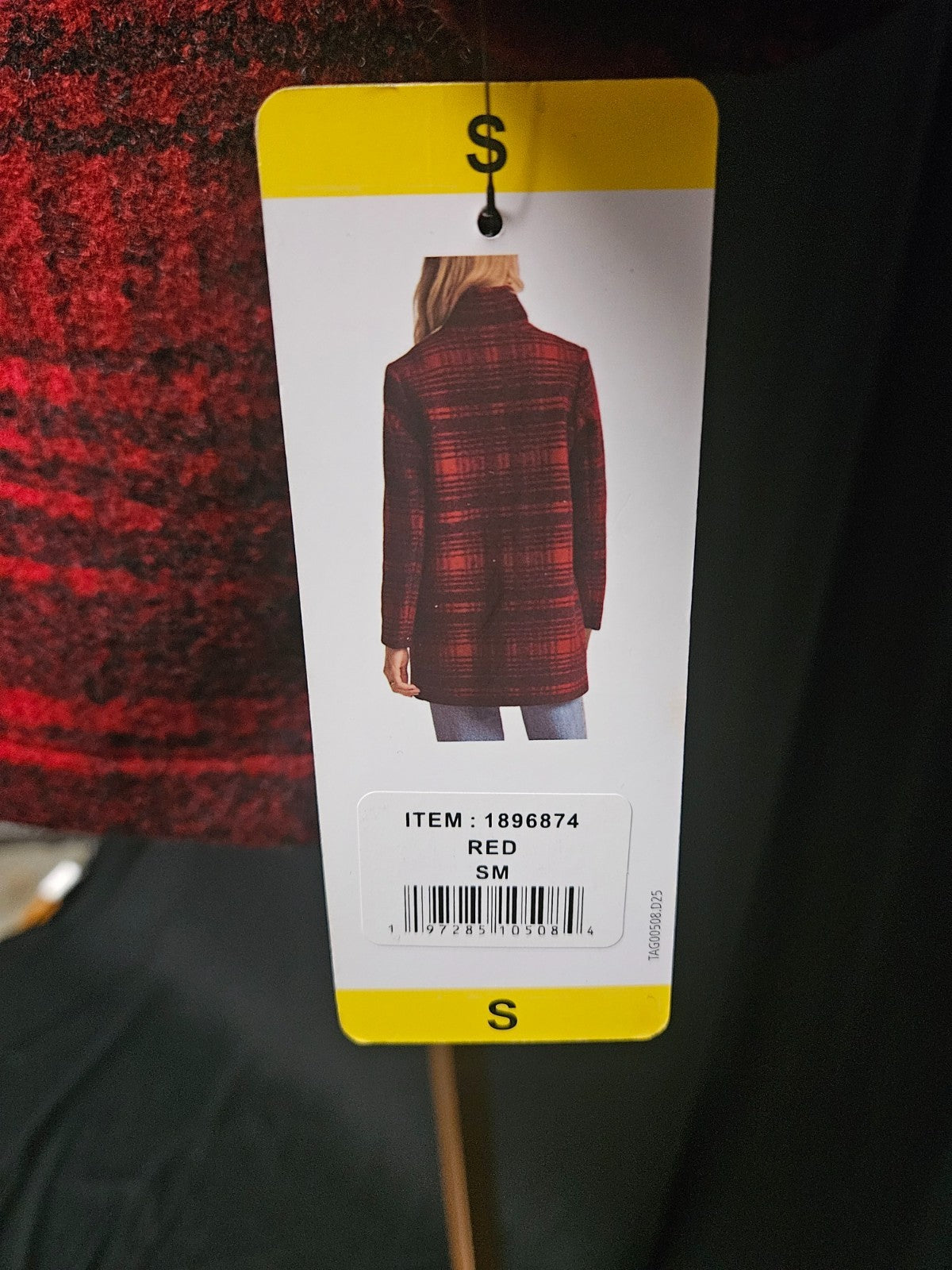 NWT RED/BLK PLAID PENDLETON WOOL ZIP UP FALL JACKET