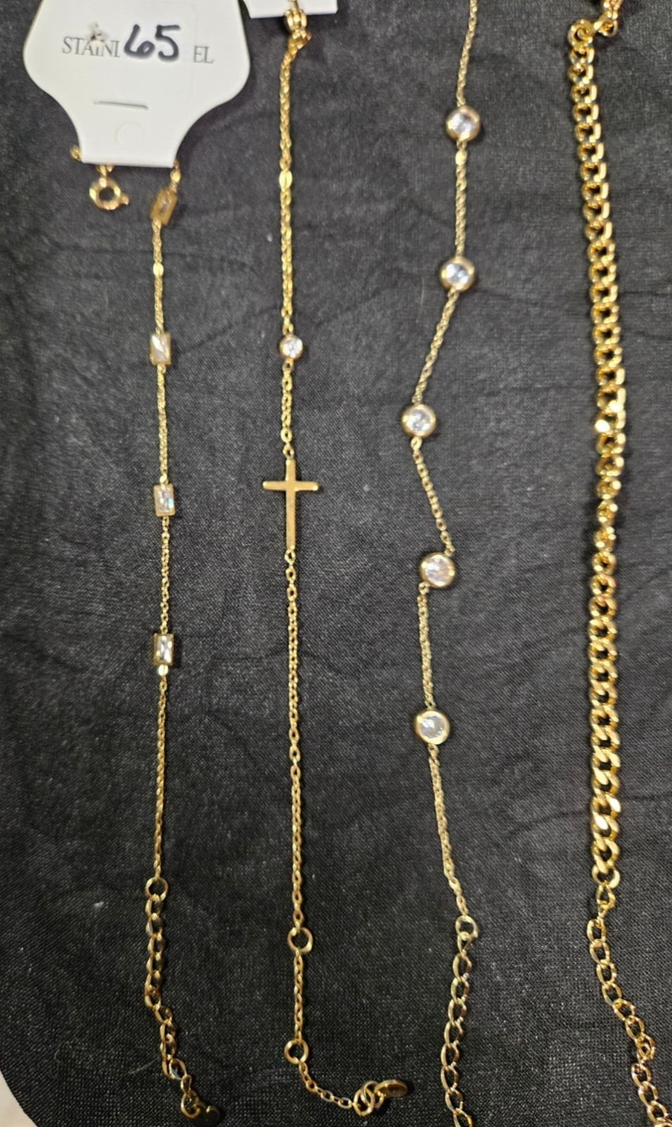 10k YELLOW GOLD PLATED OVER STAINLESS  ASST. NECKLACE & BRACELET YOU PICK #