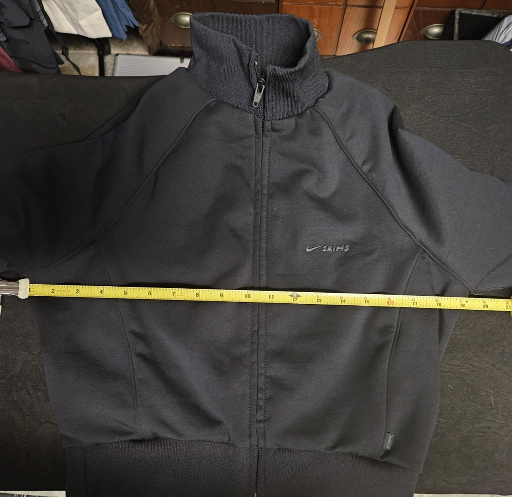 SKIMS/NIKE BLACK MATTE TRICOT  CROP JACKET XS NWOT